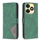 For Tecno Spark Go 2024 / 20C / POP 8 Magnetic Buckle Rhombus Texture Leather Phone Case(Green) - 1