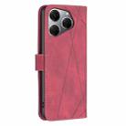 For Tecno Spark 20 Pro Magnetic Buckle Rhombus Texture Leather Phone Case(Red) - 3