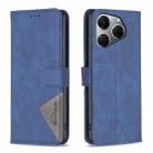 For Tecno Spark 20 Pro Magnetic Buckle Rhombus Texture Leather Phone Case(Blue) - 1