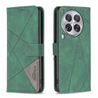 For Tecno Camon 30 Premier 5G Magnetic Buckle Rhombus Texture Leather Phone Case(Green) - 1