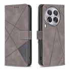 For Tecno Camon 30 Premier 5G Magnetic Buckle Rhombus Texture Leather Phone Case(Grey) - 1