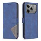 For Tecno Pova 6/6 Pro 5G Magnetic Buckle Rhombus Texture Leather Phone Case(Blue) - 1
