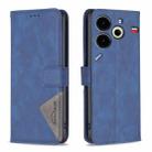 For Tecno Pova 6 Neo Magnetic Buckle Rhombus Texture Leather Phone Case(Blue) - 1