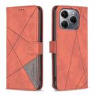 For Tecno Spark 20 Pro 5G Magnetic Buckle Rhombus Texture Leather Phone Case(Brown) - 1