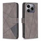 For Tecno Spark 20 Pro 5G Magnetic Buckle Rhombus Texture Leather Phone Case(Grey) - 1