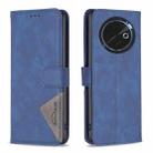 For Tecno Spark 30C Magnetic Buckle Rhombus Texture Leather Phone Case(Blue) - 1