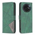 For Tecno Spark 30C Magnetic Buckle Rhombus Texture Leather Phone Case(Green) - 1