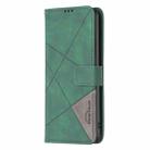 For Tecno Spark 30C Magnetic Buckle Rhombus Texture Leather Phone Case(Green) - 3