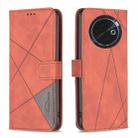 For Tecno Spark 30C Magnetic Buckle Rhombus Texture Leather Phone Case(Brown) - 1