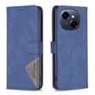 For Tecno Spark Go 1 / Pop 9 Magnetic Buckle Rhombus Texture Leather Phone Case(Blue) - 1