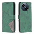 For Tecno Spark Go 1 / Pop 9 Magnetic Buckle Rhombus Texture Leather Phone Case(Green) - 1