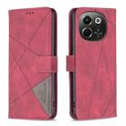 For Tecno Pova 6 Neo 5G / Spark 30 5G Magnetic Buckle Rhombus Texture Leather Phone Case(Red) - 1