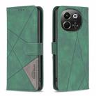 For Tecno Pova 6 Neo 5G / Spark 30 5G Magnetic Buckle Rhombus Texture Leather Phone Case(Green) - 1