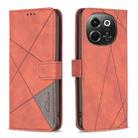 For Tecno Pova 6 Neo 5G / Spark 30 5G Magnetic Buckle Rhombus Texture Leather Phone Case(Brown) - 1