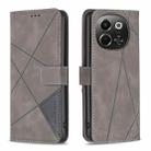 For Tecno Pova 6 Neo 5G / Spark 30 5G Magnetic Buckle Rhombus Texture Leather Phone Case(Grey) - 1