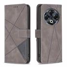 For Tecno Spark 30 4G Magnetic Buckle Rhombus Texture Leather Phone Case(Grey) - 1