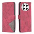 For Tecno Spark 30 Pro 4G Magnetic Buckle Rhombus Texture Leather Phone Case(Red) - 1