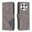 For Tecno Spark 30 Pro 4G Magnetic Buckle Rhombus Texture Leather Phone Case(Grey) - 1