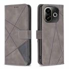 For Tecno POP 9 5G / Spark 30C 5G Magnetic Buckle Rhombus Texture Leather Phone Case(Grey) - 1