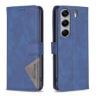 For Tecno Camon 40 Pro 5G Magnetic Buckle Rhombus Texture Leather Phone Case(Blue) - 1
