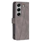 For Tecno Camon 40 Pro 5G Magnetic Buckle Rhombus Texture Leather Phone Case(Grey) - 3