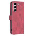 For Tecno Camon 40 Pro 4G Magnetic Buckle Rhombus Texture Leather Phone Case(Red) - 3