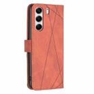 For Tecno Camon 40 Pro 4G Magnetic Buckle Rhombus Texture Leather Phone Case(Brown) - 3
