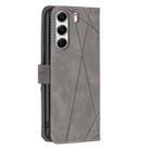 For Tecno Camon 40 Pro 4G Magnetic Buckle Rhombus Texture Leather Phone Case(Grey) - 3