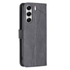 For Tecno Camon 40 Pro 4G Magnetic Buckle Rhombus Texture Leather Phone Case(Black) - 3