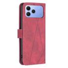 For Tecno Spark 40 4G Magnetic Buckle Rhombus Texture Leather Phone Case(Red) - 3