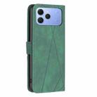 For Tecno Spark 40 4G Magnetic Buckle Rhombus Texture Leather Phone Case(Green) - 3