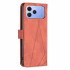 For Tecno Spark 40 4G Magnetic Buckle Rhombus Texture Leather Phone Case(Brown) - 3