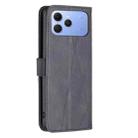For Tecno Spark 40 4G Magnetic Buckle Rhombus Texture Leather Phone Case(Black) - 3