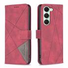 For Tecno Spark 40 Pro 4G Magnetic Buckle Rhombus Texture Leather Phone Case(Red) - 1