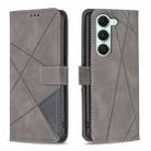 For Tecno Spark 40 Pro 4G Magnetic Buckle Rhombus Texture Leather Phone Case(Grey) - 1