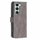 For Tecno Spark 40 Pro 4G Magnetic Buckle Rhombus Texture Leather Phone Case(Grey) - 3
