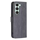For Tecno Spark 40 Pro 4G Magnetic Buckle Rhombus Texture Leather Phone Case(Black) - 3