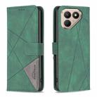 For Tecno Pova 7 Pro 5G Magnetic Buckle Rhombus Texture Leather Phone Case(Green) - 1