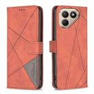 For Tecno Pova 7 Ultra 5G Magnetic Buckle Rhombus Texture Leather Phone Case(Brown) - 1