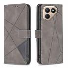 For Tecno Pova 7 Ultra 5G Magnetic Buckle Rhombus Texture Leather Phone Case(Grey) - 1