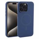 For iPhone 15 Pro Mutural Karen Series Liquid Silicone Magsafe Phone Case(Navy Blue) - 1