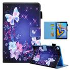 For Samsung Galaxy Tab A9+ Colored Drawing Leather Tablet Case(Dual Colorful Butterflies) - 1