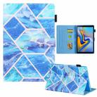 For Samsung Galaxy Tab A9 Colored Drawing Leather Tablet Case(Blue Grid) - 1