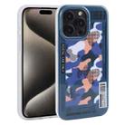 For iPhone 15 Pro Mutural Billboard Series Phone Case(Dark Blue) - 1