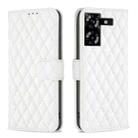 For Tecno Pova 5 Diamond Lattice Wallet Flip Leather Phone Case(White) - 1