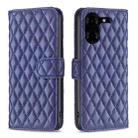 For Tecno Pova 5 Pro 5G Diamond Lattice Wallet Flip Leather Phone Case(Blue) - 1