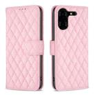 For Tecno Pova 5 Pro 5G Diamond Lattice Wallet Flip Leather Phone Case(Pink) - 1