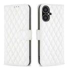 For Tecno Pova Neo 3 Diamond Lattice Wallet Flip Leather Phone Case(White) - 1