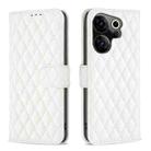 For Tecno Camon 20 Premier Diamond Lattice Wallet Flip Leather Phone Case(White) - 1