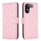 For Tecno Camon 20 Pro 5G Diamond Lattice Wallet Flip Leather Phone Case(Pink) - 1